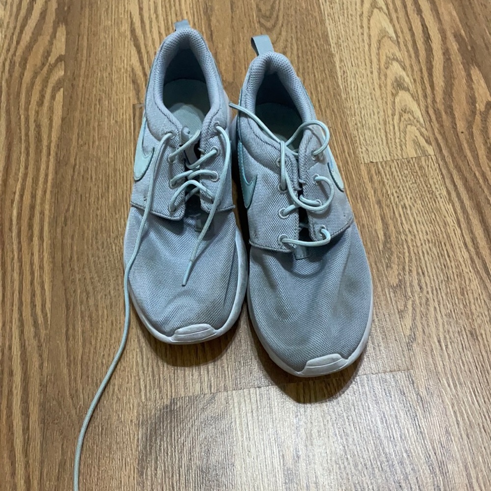 Nike gray and blue shoes